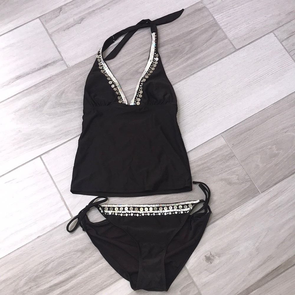 Ninety Nine Degrees Sequin Two Piece Bikini